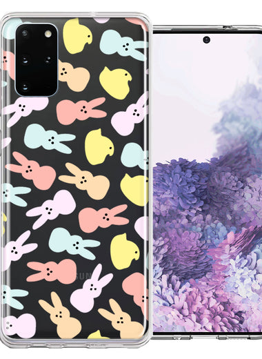 Samsung Galaxy S20 Plus Pastel Easter Polkadots Bunny Chick Candies Double Layer Phone Case Cover