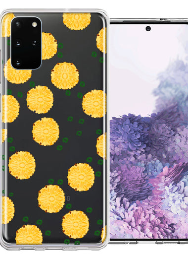 Samsung Galaxy S20 Plus Tropical Pineapples Polkadots Design Double Layer Phone Case Cover