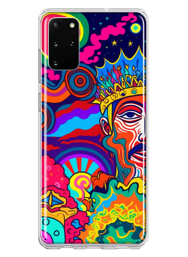 Samsung Galaxy S20 Plus Neon Rainbow Psychedelic Indie Hippie Indie King Hybrid Protective Phone Case Cover