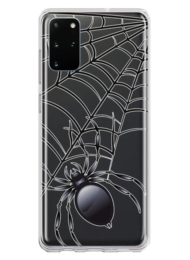 Samsung Galaxy S20 Plus Creepy Black Spider Web Halloween Horror Spooky Hybrid Protective Phone Case Cover