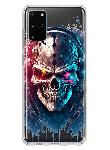 Samsung Galaxy S20 Plus Cyberpunk Machine Headphones Skull Double Layer Phone Case Cover