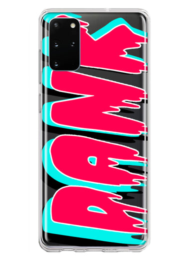 Samsung Galaxy S20 Plus Teal Pink Clear Funny Text Quote Dank Hybrid Protective Phone Case Cover
