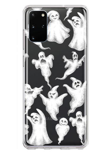 Samsung Galaxy S20 Plus Cute Halloween Spooky Floating Ghosts Horror Scary Hybrid Protective Phone Case Cover
