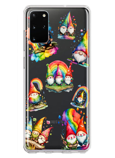 Samsung Galaxy S20 Plus Colorful Neon Glow Rainbow Gnomes Painting Hybrid Protective Phone Case Cover
