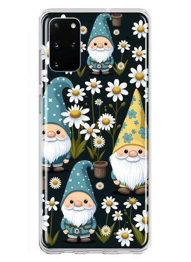 Samsung Galaxy S20 Plus Cute White Daisies Gnomes Flowers Floral Double Layer Phone Case Cover