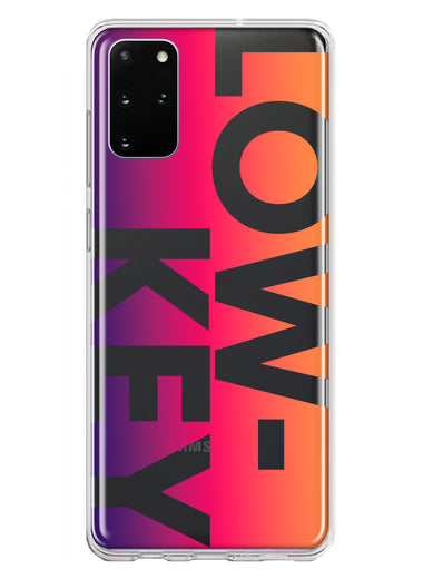 Samsung Galaxy S20 Plus Purple Pink Orange Clear Funny Text Quote Low Key Hybrid Protective Phone Case Cover
