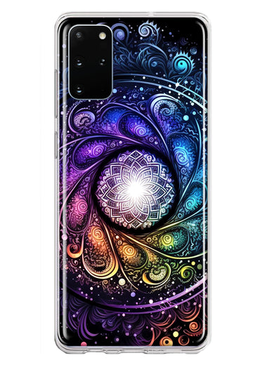 Samsung Galaxy S20 Plus Mandala Geometry Abstract Galaxy Pattern Hybrid Protective Phone Case Cover