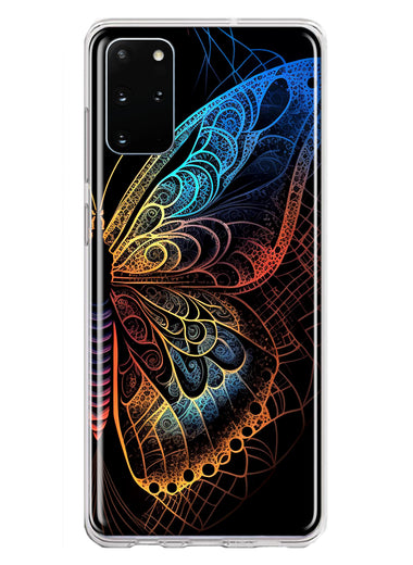 Samsung Galaxy S20 Plus Mandala Geometry Abstract Butterfly Pattern Hybrid Protective Phone Case Cover