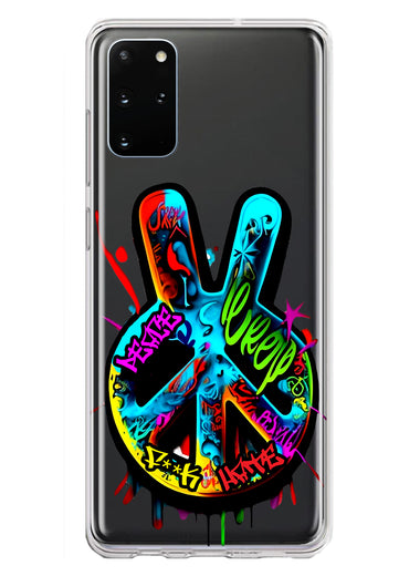 Samsung Galaxy S20 Plus Peace Graffiti Painting Art Hybrid Protective Phone Case Cover