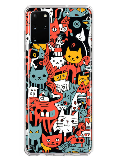 Samsung Galaxy S20 Plus Psychedelic Cute Cats Friends Pop Art Hybrid Protective Phone Case Cover