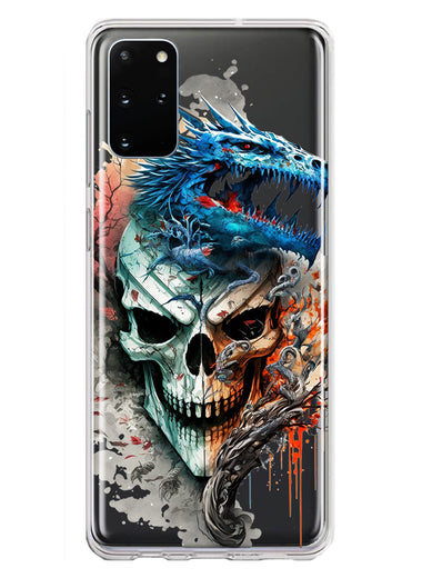 Samsung Galaxy S20 Plus Fantasy Blue Dragon Dream Skull Double Layer Phone Case Cover