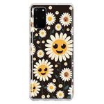 Samsung Galaxy S20 Plus Cute Smiley Face White Daisies Double Layer Phone Case Cover