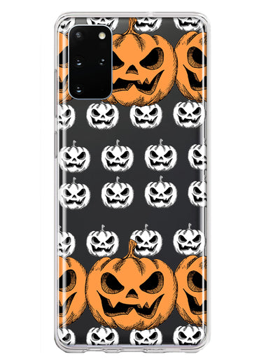 Samsung Galaxy S20 Plus Halloween Spooky Horror Scary Jack O Lantern Pumpkins Hybrid Protective Phone Case Cover