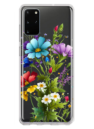 Samsung Galaxy S20 Plus Purple Yellow Red Spring Flowers Floral Hybrid Protective Phone Case Cover