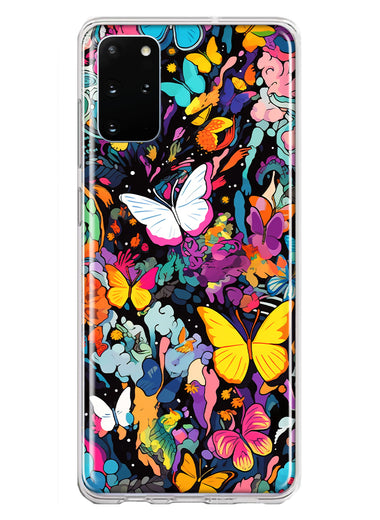 Samsung Galaxy S20 Plus Psychedelic Trippy Butterflies Pop Art Hybrid Protective Phone Case Cover