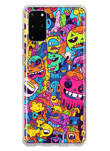 Samsung Galaxy S20 Plus Psychedelic Trippy Happy Characters Pop Art Hybrid Protective Phone Case Cover