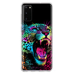 Samsung Galaxy S20 Neon Rainbow Glow Colorful Leopard Hybrid Protective Phone Case Cover