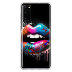 Samsung Galaxy S20 Colorful Lip Graffiti Painting Art Hybrid Protective Phone Case Cover