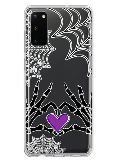 Samsung Galaxy S20 Halloween Skeleton Heart Hands Spooky Spider Web Hybrid Protective Phone Case Cover