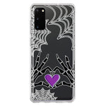 Samsung Galaxy S20 Halloween Skeleton Heart Hands Spooky Spider Web Hybrid Protective Phone Case Cover