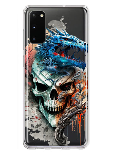 Samsung Galaxy S20 Fantasy Blue Dragon Dream Skull Double Layer Phone Case Cover