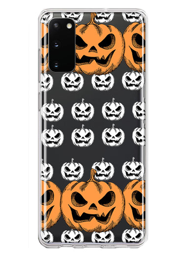 Samsung Galaxy S20 Halloween Spooky Horror Scary Jack O Lantern Pumpkins Hybrid Protective Phone Case Cover