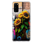 Samsung Galaxy S20 Sunflowers Graffiti Painting Art Hybrid Protective Phone Case Cover