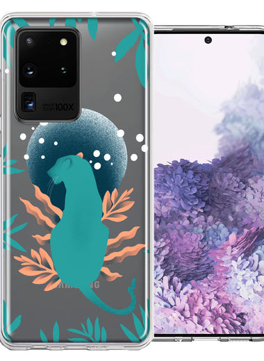Samsung Galaxy S20 Ultra Moon Green Jaguar Design Double Layer Phone Case Cover