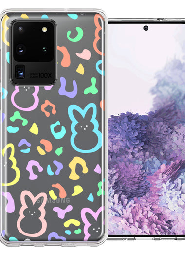 Samsung Galaxy S20 Ultra Leopard Easter Bunny Candy Colorful Rainbow Double Layer Phone Case Cover