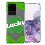 Samsung Galaxy S20 Ultra Lucky St Patrick's Day Shamrock Green Clovers Double Layer Phone Case Cover