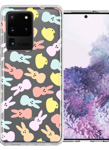 Samsung Galaxy S20 Ultra Pastel Easter Polkadots Bunny Chick Candies Double Layer Phone Case Cover
