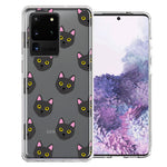 Samsung Galaxy S20 Ultra Black Cat Polkadots Design Double Layer Phone Case Cover