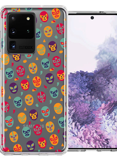 Samsung Galaxy S20 Ultra Lucha Libre Masks Design Double Layer Phone Case Cover