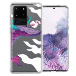 Samsung Galaxy S20 Ultra Mystic Floral Whale Design Double Layer Phone Case Cover