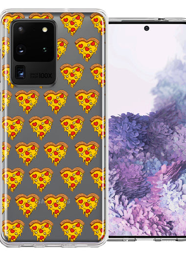 Samsung Galaxy S20 Ultra Pizza Hearts Polka dots Design Double Layer Phone Case Cover