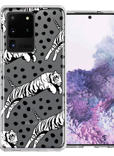 Samsung Galaxy S20 Ultra Tiger Polkadots Design Double Layer Phone Case Cover