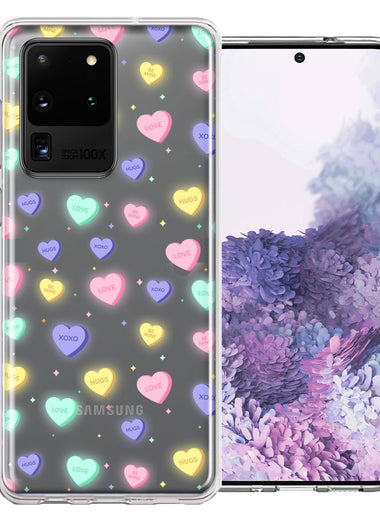 Samsung Galaxy S20 Ultra Valentine's Day Heart Candies Polkadots Design Double Layer Phone Case Cover