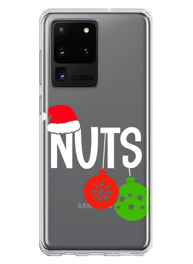 Samsung Galaxy S20 Ultra Christmas Funny Couples Chest Nuts Ornaments Hybrid Protective Phone Case Cover