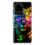 Samsung Galaxy S20 Ultra Neon Rainbow Swag Tiger Hybrid Protective Phone Case Cover