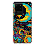 Samsung Galaxy S20 Ultra Neon Rainbow Psychedelic Indie Hippie Indie Moon Hybrid Protective Phone Case Cover