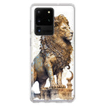 Samsung Galaxy S20 Ultra Ancient Lion Sculpture Hybrid Protective Phone Case Cover