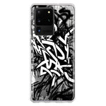 Samsung Galaxy S20 Ultra Black White Urban Graffiti Hybrid Protective Phone Case Cover