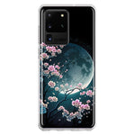 Samsung Galaxy S20 Ultra Kawaii Manga Pink Cherry Blossom Full Moon Hybrid Protective Phone Case Cover
