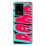 Samsung Galaxy S20 Ultra Teal Pink Clear Funny Text Quote Dank Hybrid Protective Phone Case Cover