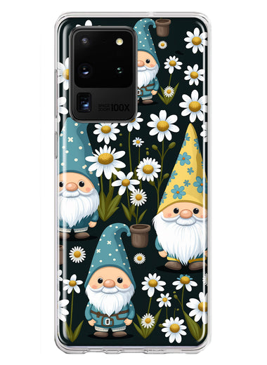 Samsung Galaxy S20 Ultra Cute White Daisies Gnomes Flowers Floral Double Layer Phone Case Cover