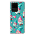 Samsung Galaxy S20 Ultra Turquoise Pink Hearts Gnomes Hybrid Protective Phone Case Cover
