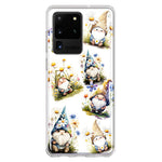 Samsung Galaxy S20 Ultra Cute White Blue Daisies Gnomes Hybrid Protective Phone Case Cover