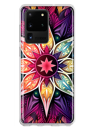 Samsung Galaxy S20 Ultra Mandala Geometry Abstract Star Pattern Hybrid Protective Phone Case Cover