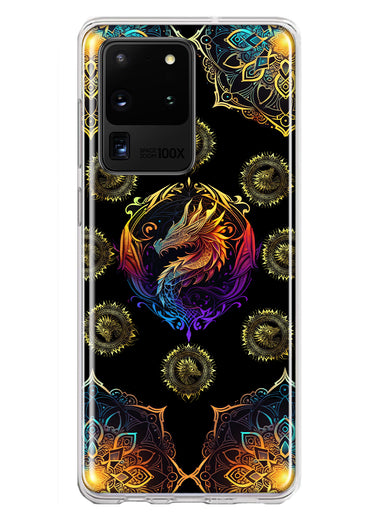 Samsung Galaxy S20 Ultra Mandala Geometry Abstract Dragon Pattern Hybrid Protective Phone Case Cover