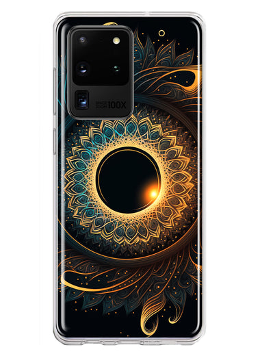 Samsung Galaxy S20 Ultra Mandala Geometry Abstract Eclipse Pattern Hybrid Protective Phone Case Cover